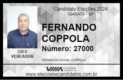 Candidato FERNANDO COPPOLA 2024 - IGARATÁ - Eleições