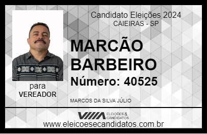 Candidato MARCÃO BARBEIRO 2024 - CAIEIRAS - Eleições