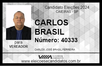 Candidato CARLOS BRASIL 2024 - CAIEIRAS - Eleições