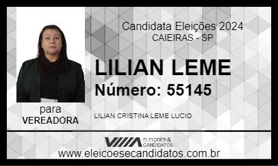 Candidato LILIAN LEME 2024 - CAIEIRAS - Eleições