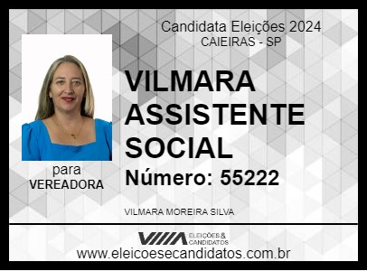 Candidato VILMARA ASSISTENTE SOCIAL 2024 - CAIEIRAS - Eleições