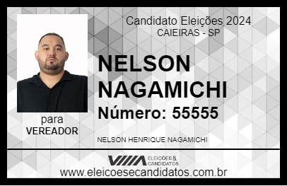 Candidato NELSON NAGAMICHI 2024 - CAIEIRAS - Eleições