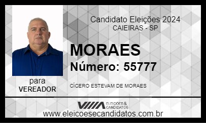 Candidato MORAES 2024 - CAIEIRAS - Eleições