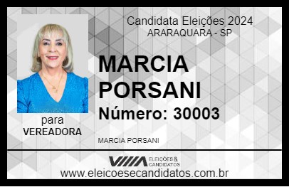 Candidato MARCIA PORSANI 2024 - ARARAQUARA - Eleições