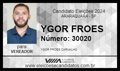 Candidato YGOR FROES 2024 - ARARAQUARA - Eleições