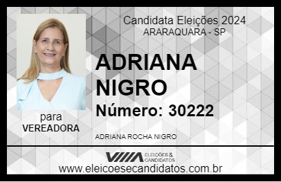 Candidato ADRIANA NIGRO 2024 - ARARAQUARA - Eleições