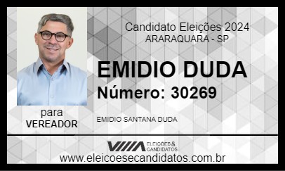 Candidato EMIDIO DUDA 2024 - ARARAQUARA - Eleições