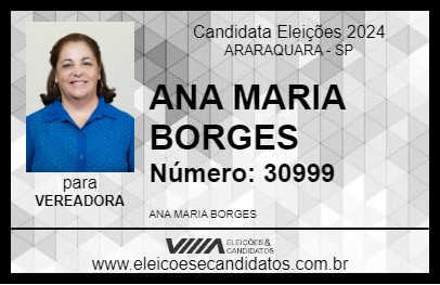 Candidato ANA MARIA BORGES 2024 - ARARAQUARA - Eleições