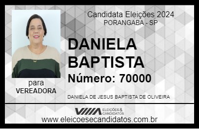 Candidato DANIELA BAPTISTA 2024 - PORANGABA - Eleições