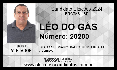 Candidato LÉO DO GÁS 2024 - BROTAS - Eleições