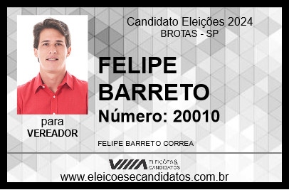 Candidato FELIPE BARRETO 2024 - BROTAS - Eleições