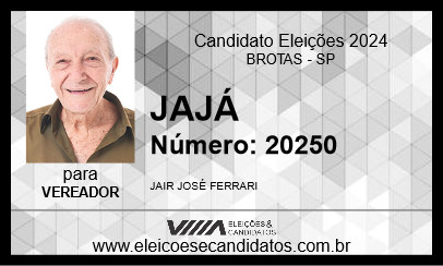 Candidato JAJÁ 2024 - BROTAS - Eleições