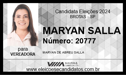 Candidato MARYAN SALLA 2024 - BROTAS - Eleições