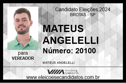 Candidato MATEUS ANGELELLI 2024 - BROTAS - Eleições