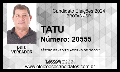 Candidato TATU 2024 - BROTAS - Eleições