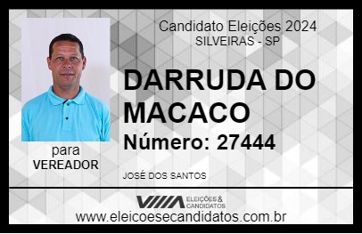 Candidato DARRUDA DO MACACO 2024 - SILVEIRAS - Eleições