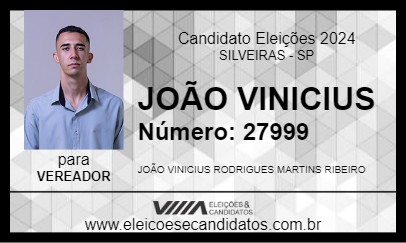 Candidato JOÃO VINICIUS 2024 - SILVEIRAS - Eleições