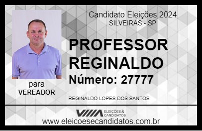 Candidato PROFESSOR REGINALDO 2024 - SILVEIRAS - Eleições