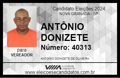 Candidato ANTÔNIO DONIZETE 2024 - NOVA GRANADA - Eleições