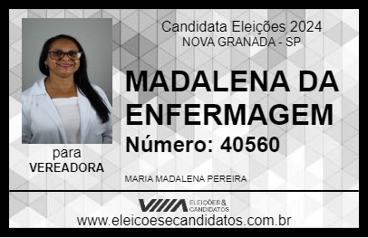 Candidato MADALENA DA ENFERMAGEM 2024 - NOVA GRANADA - Eleições