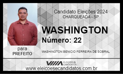 Candidato WASHINGTON 2024 - CHARQUEADA - Eleições