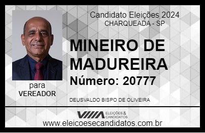 Candidato MINEIRO DE MADUREIRA 2024 - CHARQUEADA - Eleições