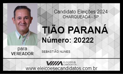 Candidato TIÃO PARANÁ 2024 - CHARQUEADA - Eleições