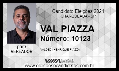 Candidato VAL PIAZZA 2024 - CHARQUEADA - Eleições