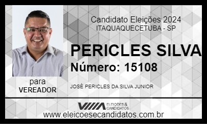 Candidato PERICLES SILVA 2024 - ITAQUAQUECETUBA - Eleições