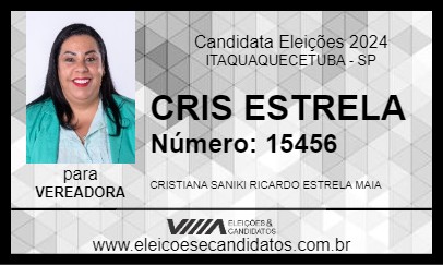 Candidato CRIS ESTRELA 2024 - ITAQUAQUECETUBA - Eleições