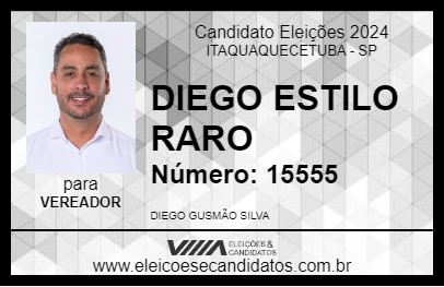 Candidato DIEGO ESTILO RARO 2024 - ITAQUAQUECETUBA - Eleições