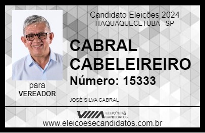 Candidato CABRAL CABELEIREIRO 2024 - ITAQUAQUECETUBA - Eleições