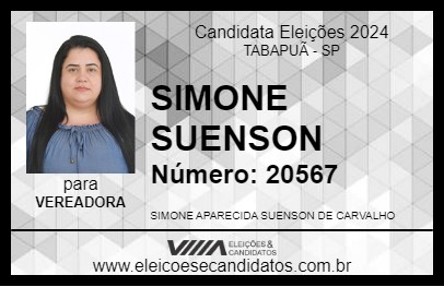 Candidato SIMONE SUENSON 2024 - TABAPUÃ - Eleições