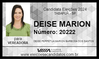 Candidato DEISE MARION 2024 - TABAPUÃ - Eleições