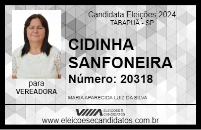 Candidato CIDINHA SANFONEIRA 2024 - TABAPUÃ - Eleições