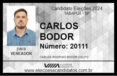 Candidato CARLOS BODOR 2024 - TABAPUÃ - Eleições