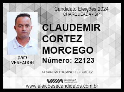 Candidato CLAUDEMIR CORTEZ MORCEGO 2024 - CHARQUEADA - Eleições