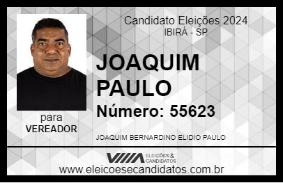 Candidato JOAQUIM PAULO 2024 - IBIRÁ - Eleições