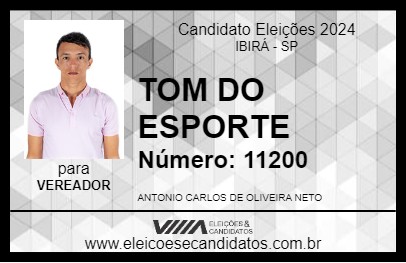 Candidato TOM DO ESPORTE 2024 - IBIRÁ - Eleições