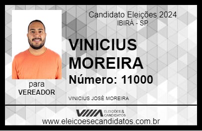 Candidato VINICIUS MOREIRA 2024 - IBIRÁ - Eleições