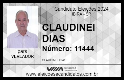 Candidato CLAUDINEI DIAS 2024 - IBIRÁ - Eleições