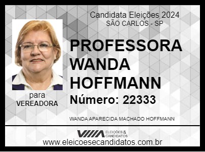 Candidato PROFESSORA WANDA HOFFMANN 2024 - SÃO CARLOS - Eleições