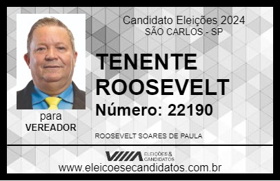 Candidato TENENTE ROOSEVELT 2024 - SÃO CARLOS - Eleições