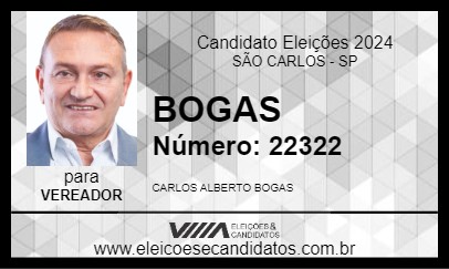 Candidato BOGAS 2024 - SÃO CARLOS - Eleições