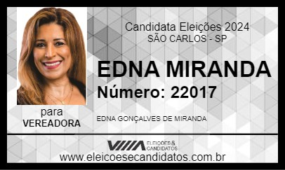 Candidato EDNA MIRANDA 2024 - SÃO CARLOS - Eleições