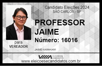 Candidato PROFESSOR JAIME 2024 - SÃO CARLOS - Eleições