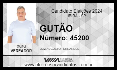 Candidato GUTÃO 2024 - IBIRÁ - Eleições