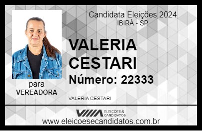 Candidato VALERIA CESTARI 2024 - IBIRÁ - Eleições