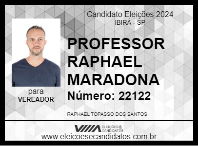 Candidato PROFESSOR RAPHAEL MARADONA 2024 - IBIRÁ - Eleições