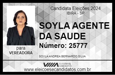 Candidato SOYLA AGENTE DA SAUDE 2024 - IBIRÁ - Eleições